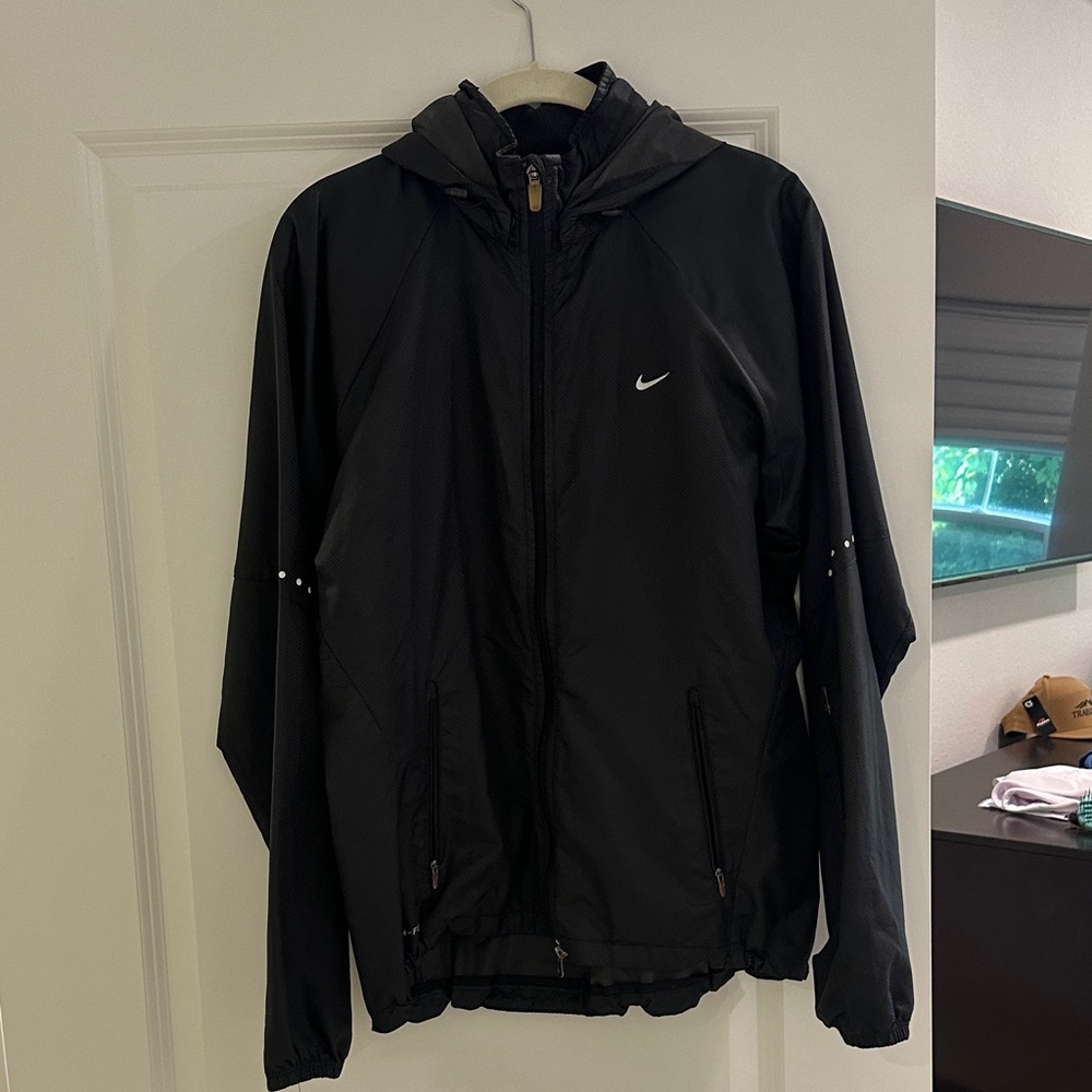 Nike Black Windbreaker Jacket Minimalist Design
